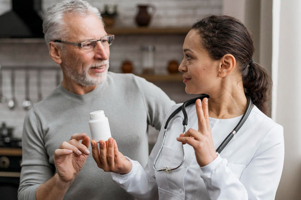 A doctor with a senior patient